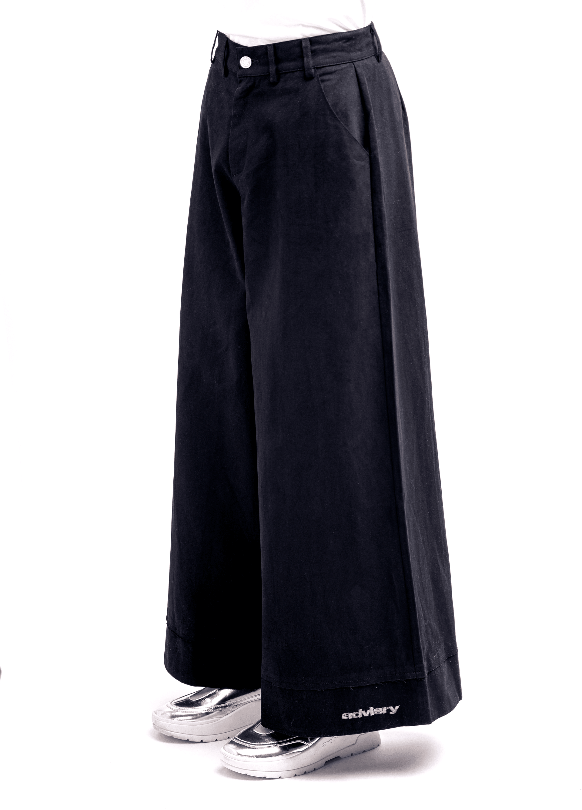 BRUSHED TWILL WIDE TROUSER (Black) – Advisry BRUSHED TWILL WIDE TROUSER (Black) – Advisry