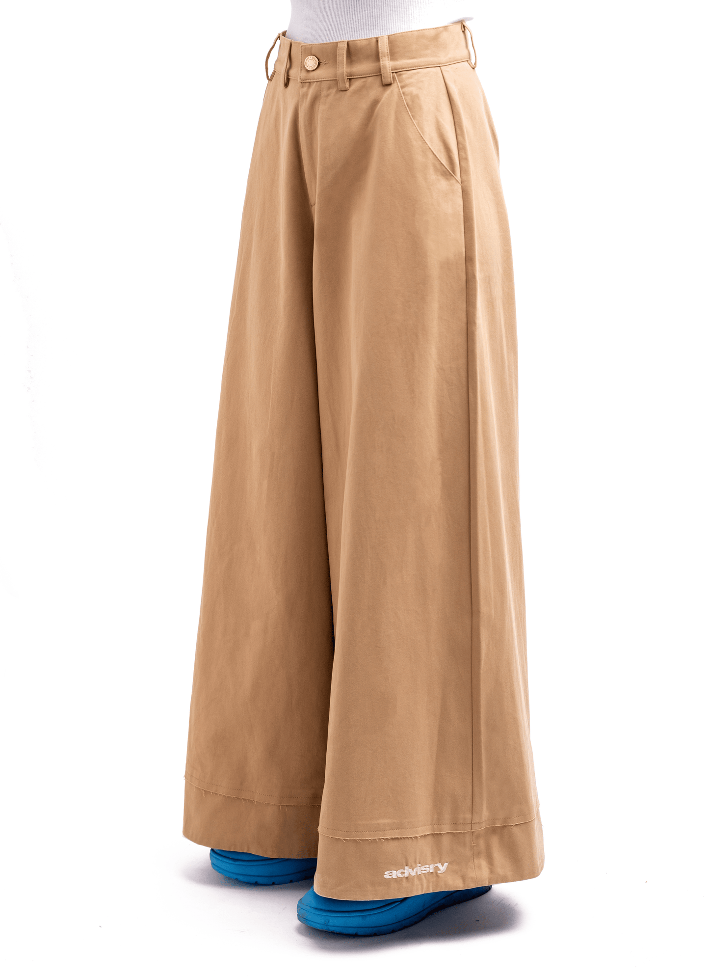 BRUSHED TWILL WIDE TROUSER (Khaki)