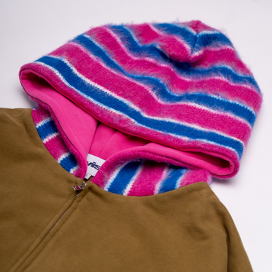 KNIT HOOD ZIP UP (Olive) – Advisry