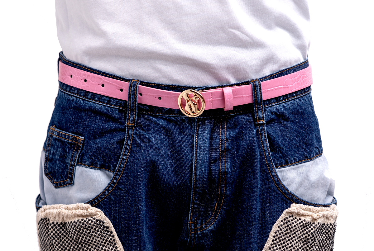 Olander Pink Belt Pink Suede Belt – FH Wadsworth main image 2