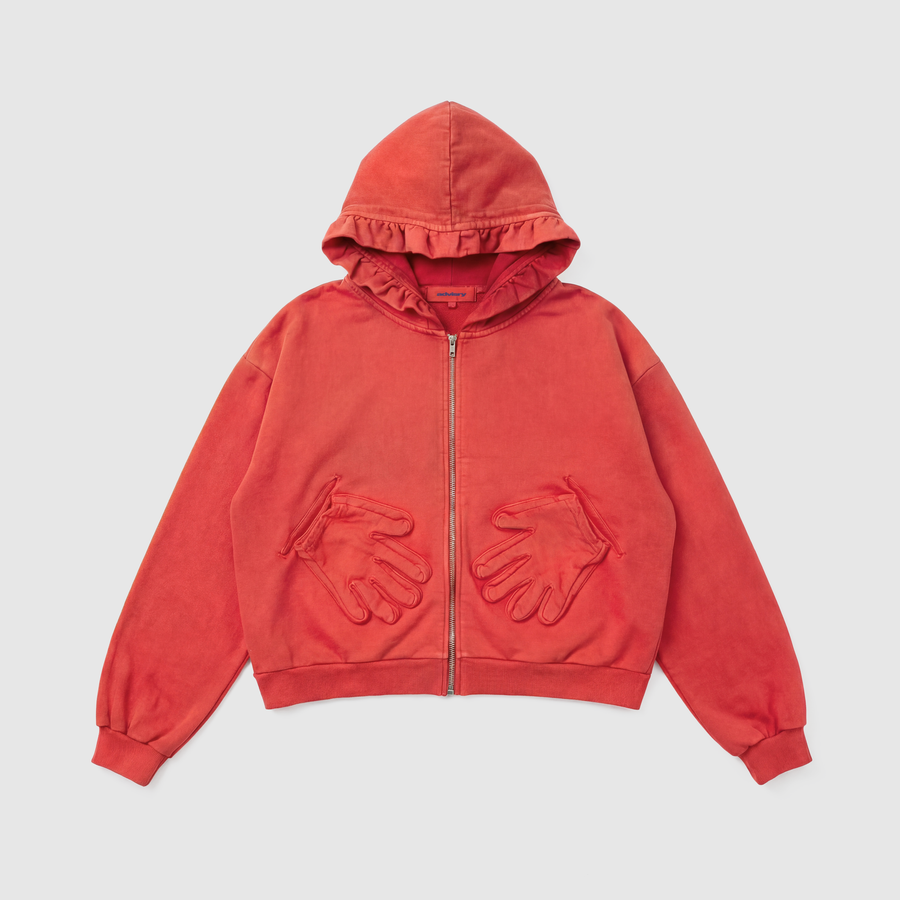 Glove Pocket Zip Up - Red