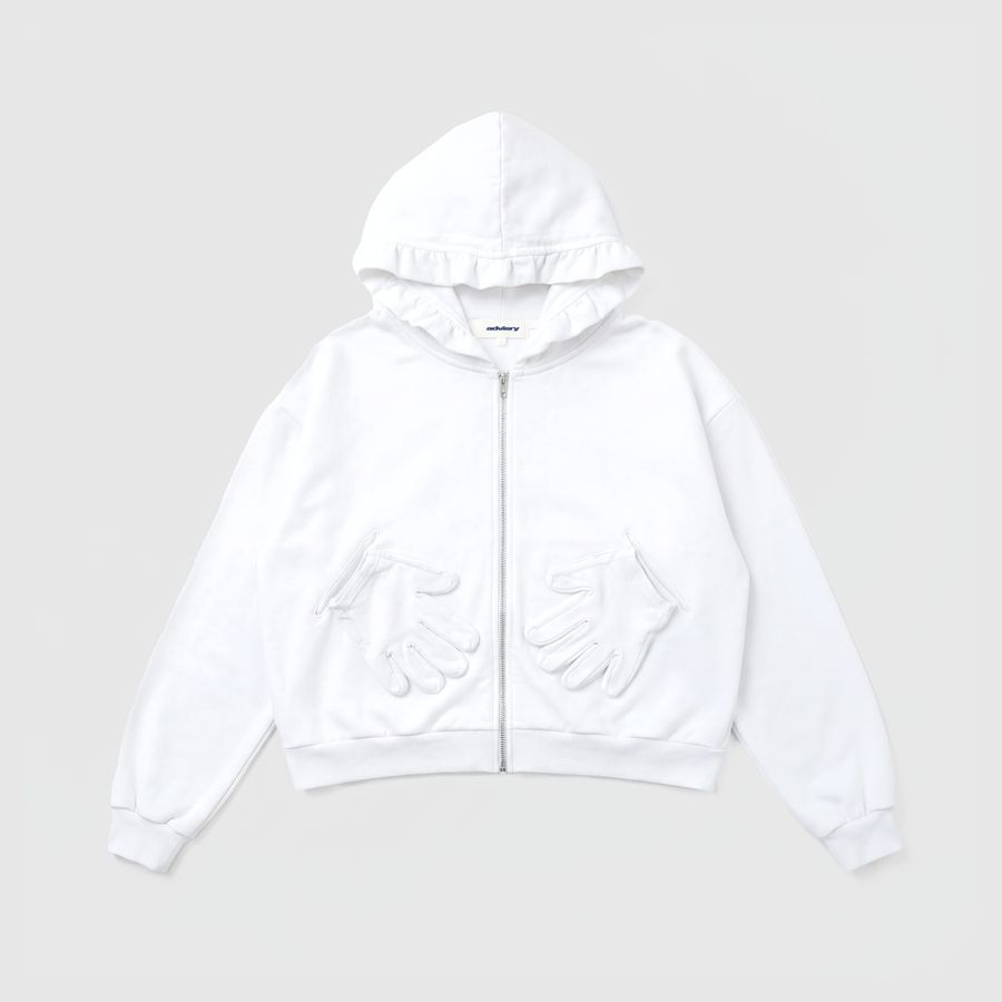 Glove Pocket Zip Up - White